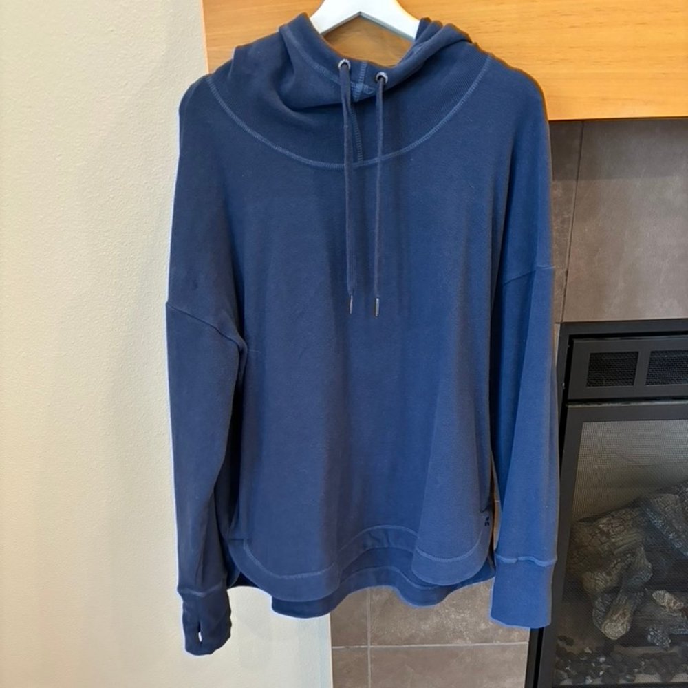 SWEATY BETTY WOMEN'S ESCAPE LUXE Fleece HOODIE SIZE XL NORDIC BLUE